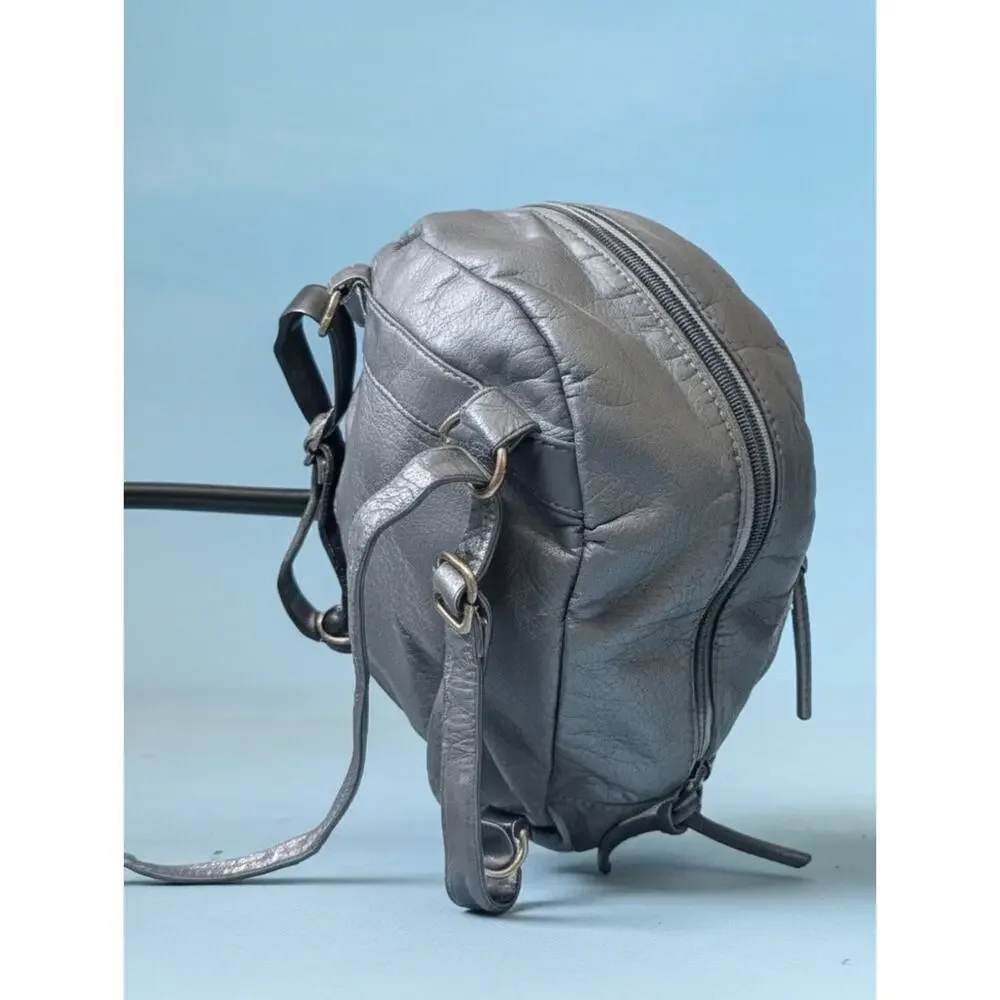 WallFlower Mini Backpack Purse Gray Elephant Tapestry Boho Faux Leather Backpack